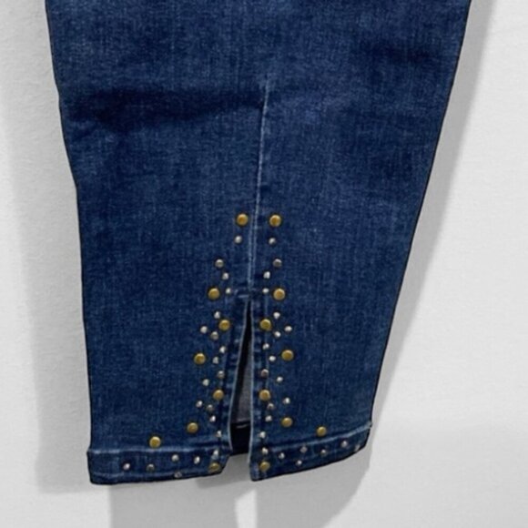 Laura Blue Crop Studded Ankle Jeans size 14 - Picture 3 of 13